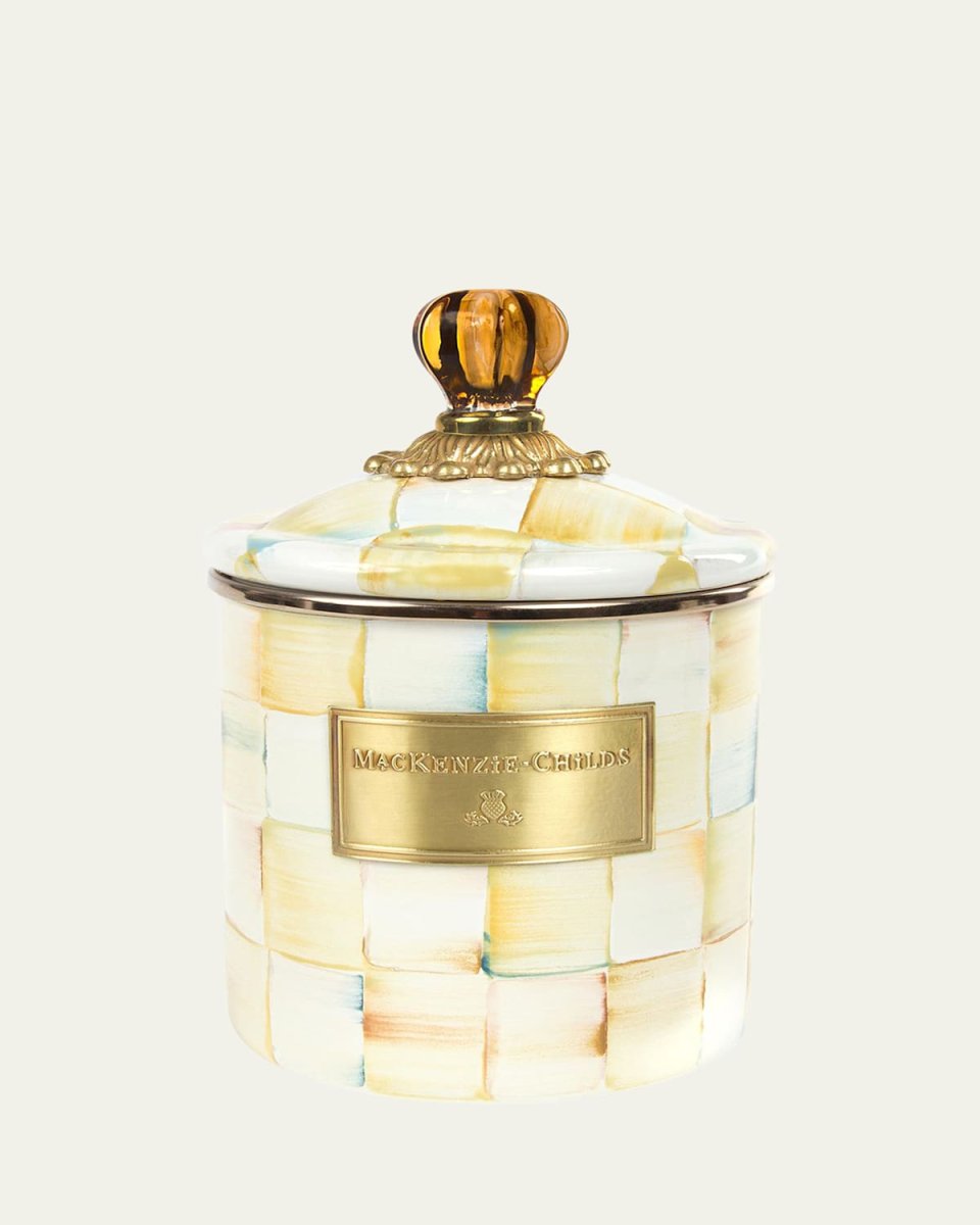 Small Parchment Check Canister